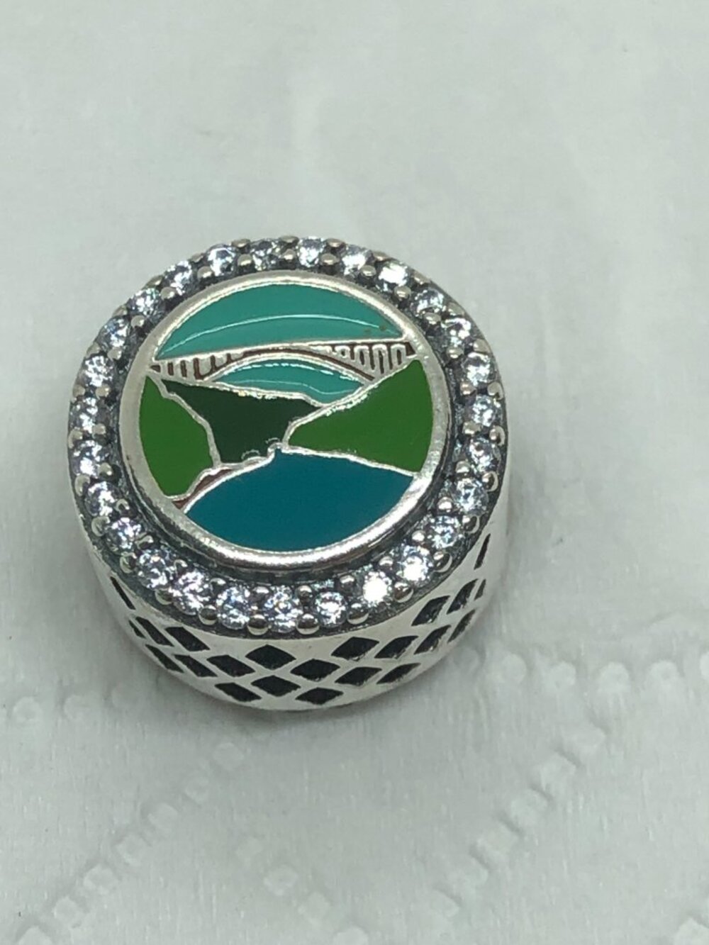 ✨ ✨Pandora West Virginia Charm, Mountain Bridge Enamel Bead